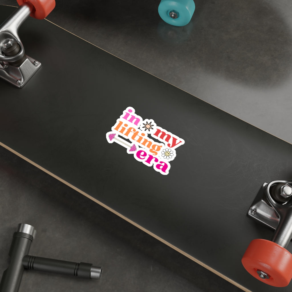 “In My Lifting Era” Retro Floral Die Cut Sticker