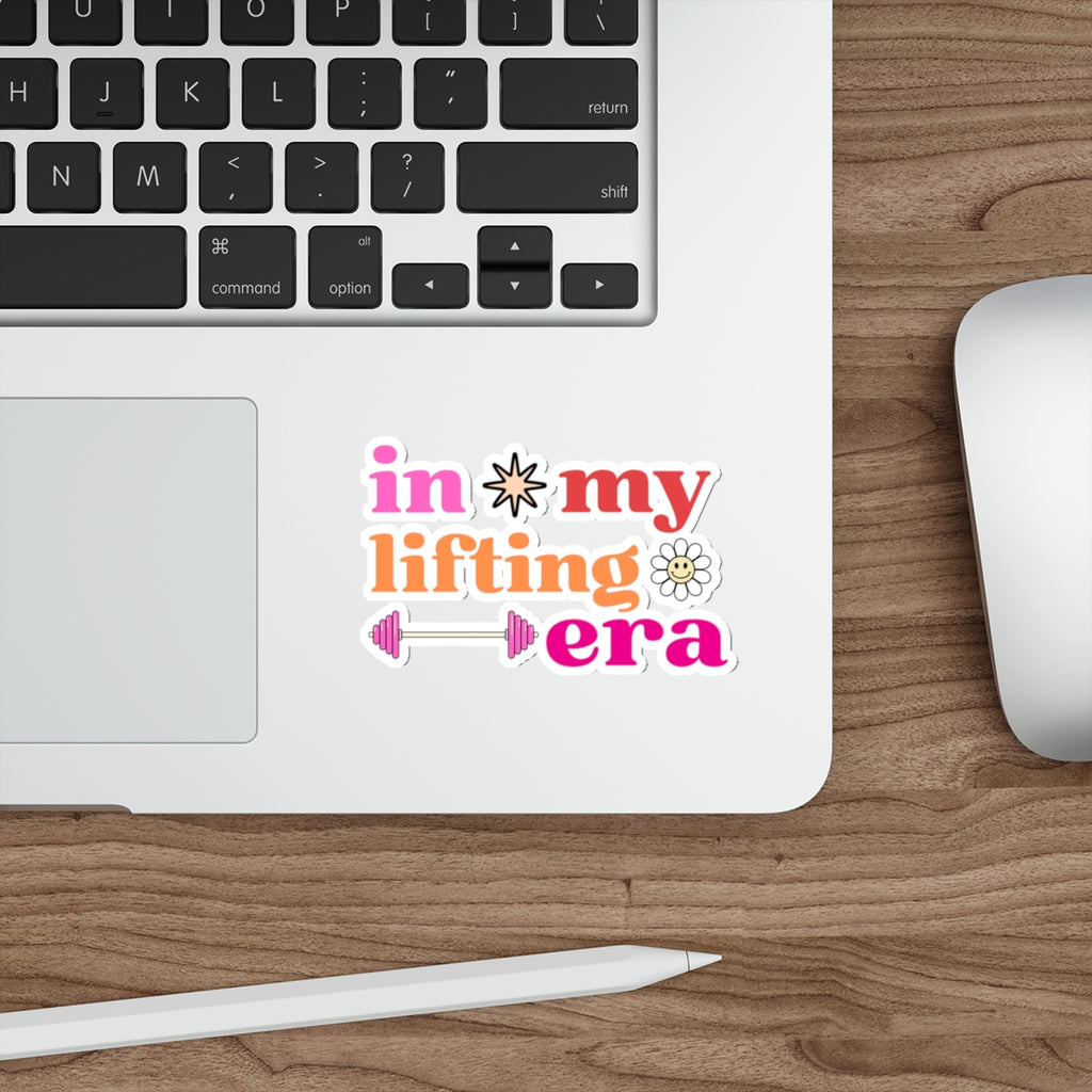 “In My Lifting Era” Retro Floral Die Cut Sticker