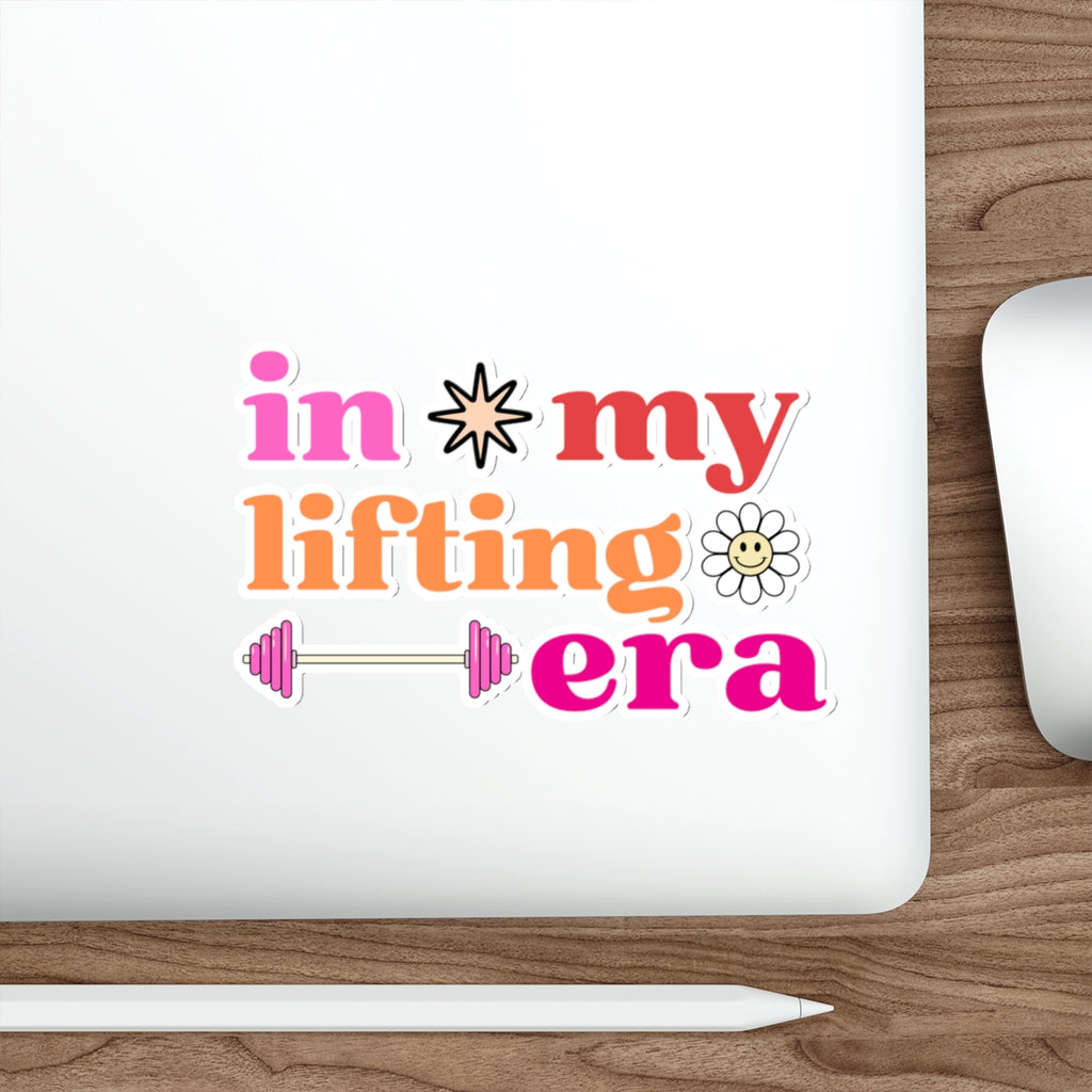 “In My Lifting Era” Retro Floral Die Cut Sticker