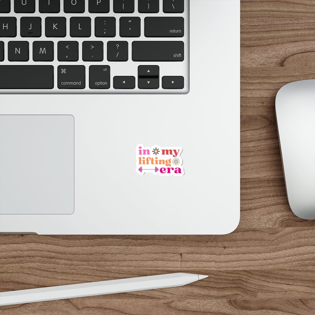 “In My Lifting Era” Retro Floral Die Cut Sticker