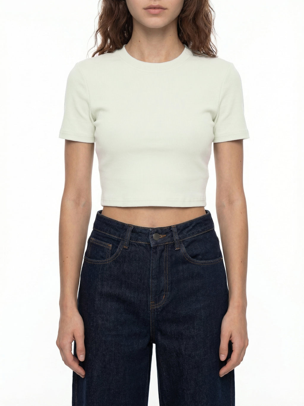 Women's Slim Ribbed Crop T-Shirt